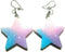Cotton Candy-colored Glitter Star Earrings on Silvertone Ear Wires pastel goth kawaii pop...